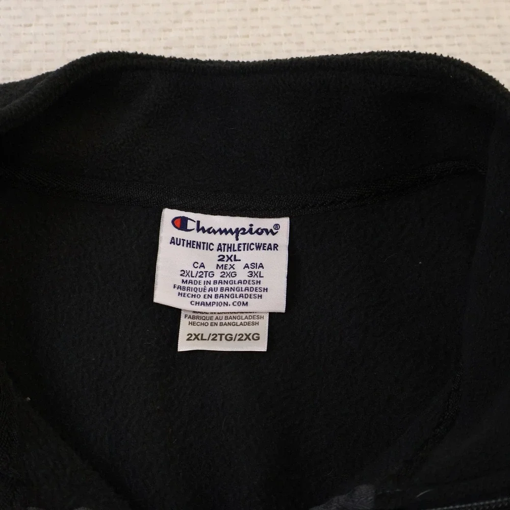 Champion Mens 2XL Quarter Zip Fleece Philadelphia‎ Flyers Black NHL Pullover